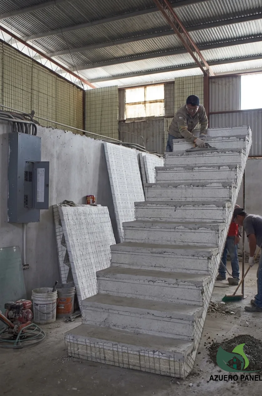 Escalera estructural prefabricada en EPS en la planta